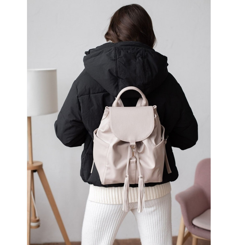 Рюкзак женский Париж слоновая кость