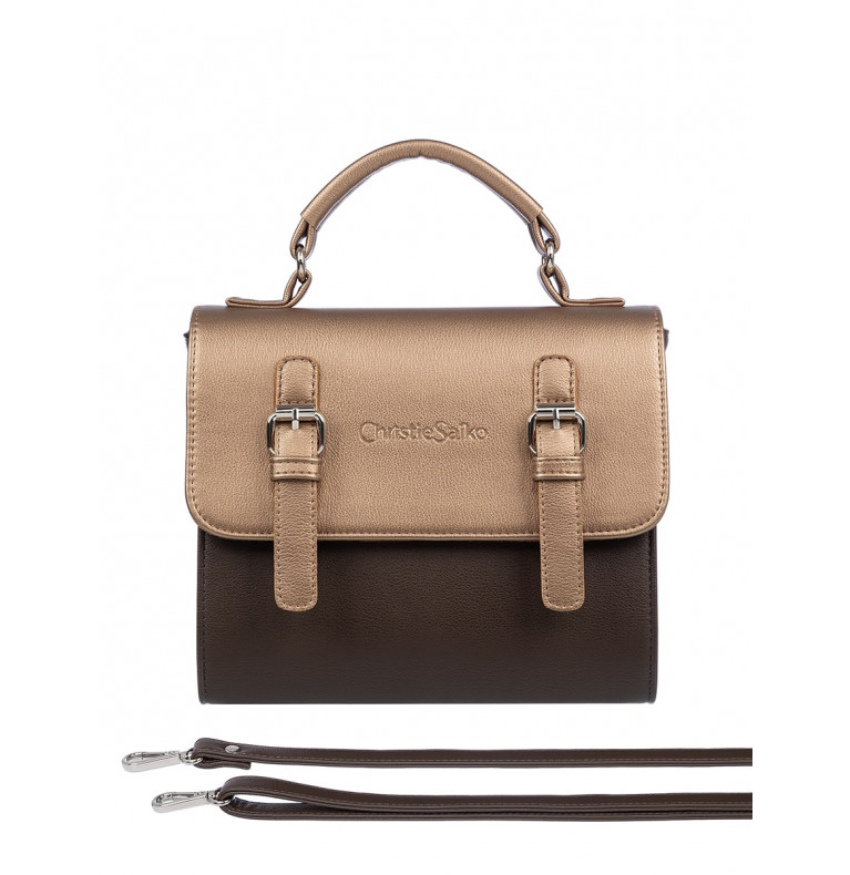 Сумка женская CS4375коричневый с золотистым