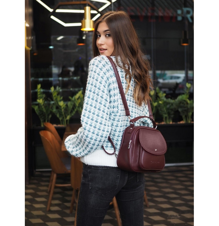 Сумка-рюкзак женский CS4376винный